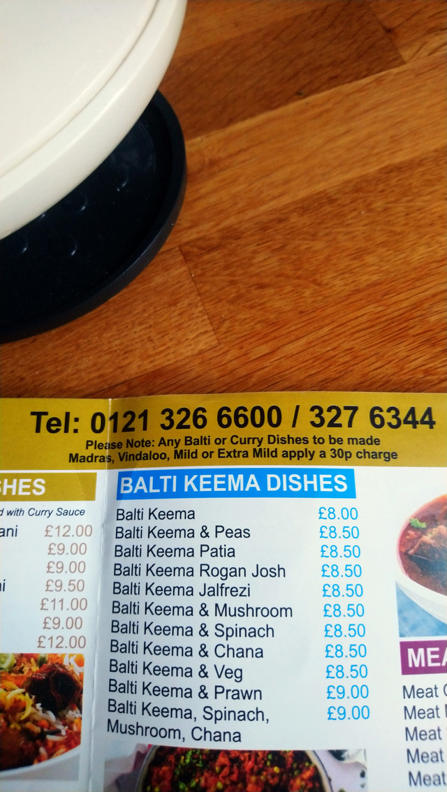 One for the balti connoisseur...