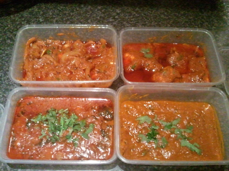 four curry's for tea.